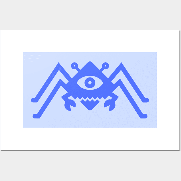 Diamond Spider Crab Blue Wall Art by Bug Robot